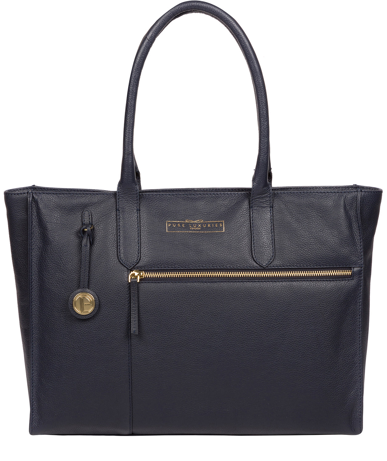 'Buckingham' Navy Leather Tote Bag