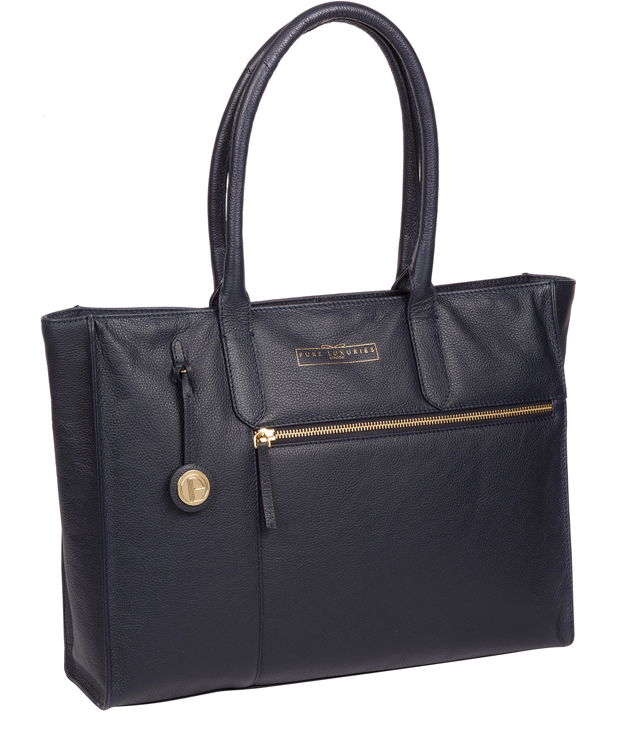'Buckingham' Navy Leather Tote Bag