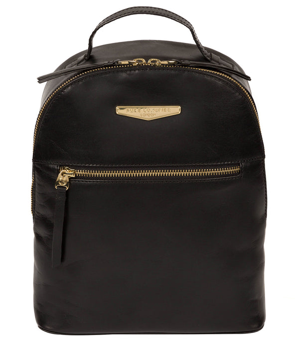 'Natala' Black Leather Backpack image 1