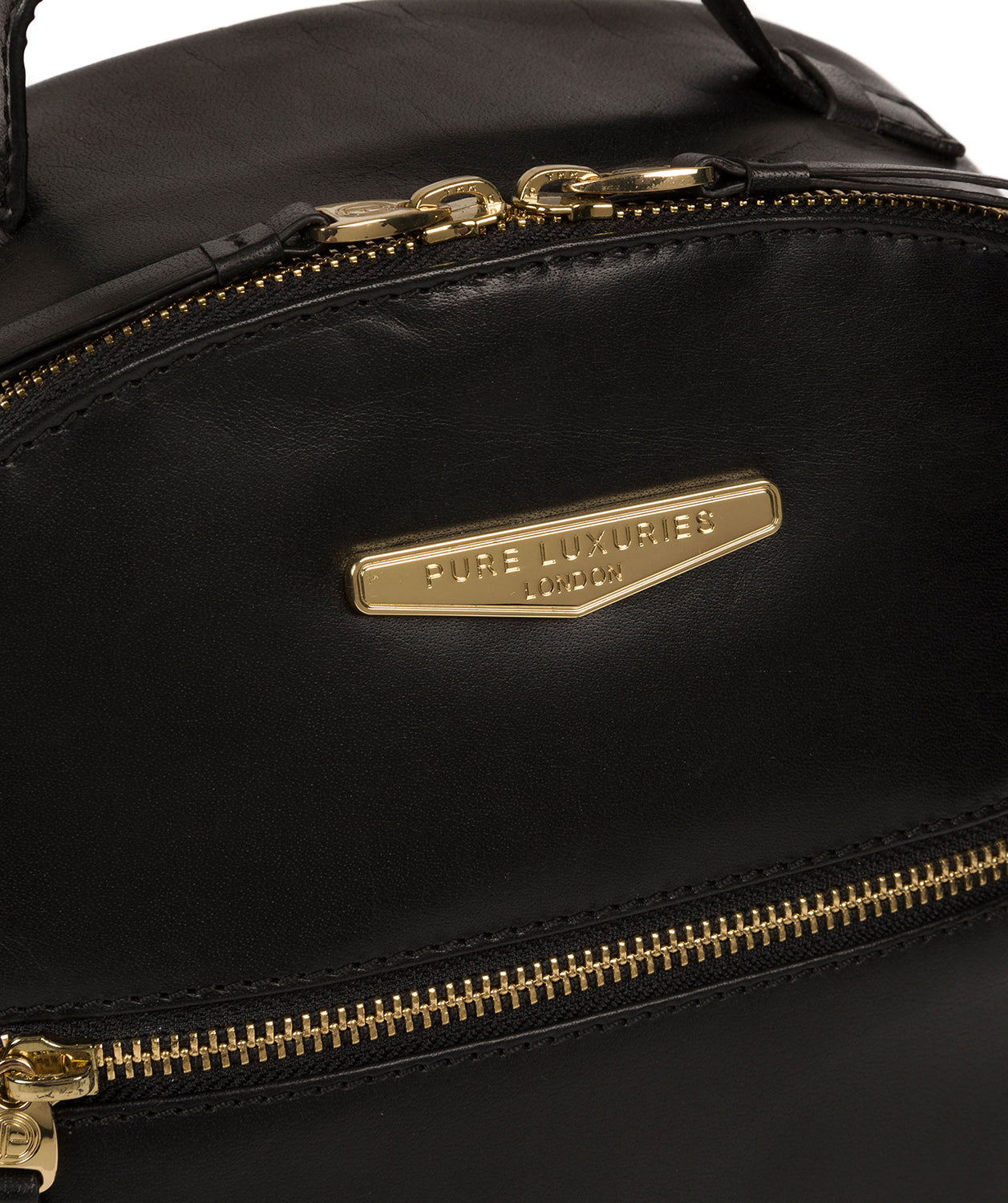 'Natala' Black Leather Backpack