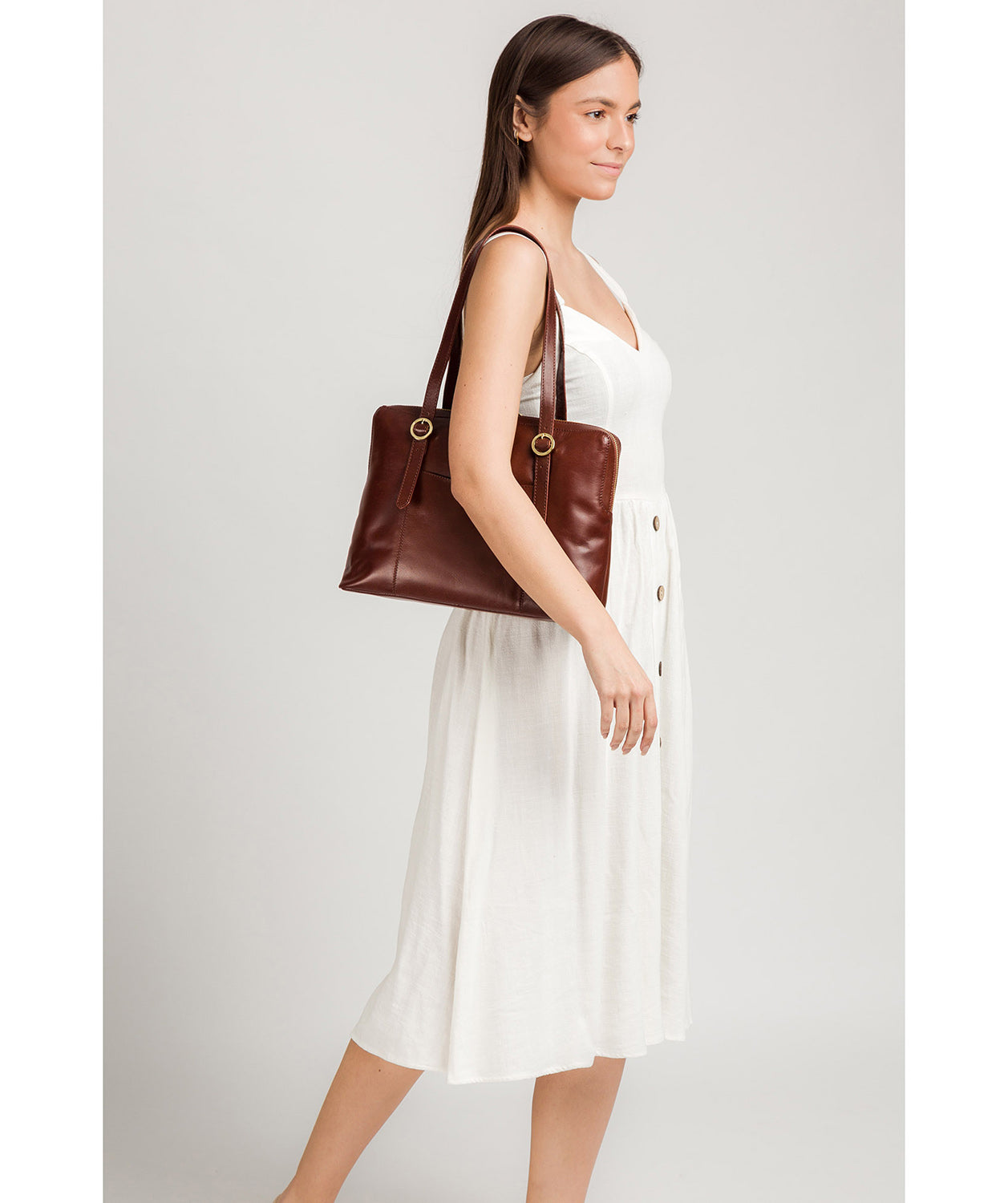 'Ornella' Brown Leather Handbag image 2