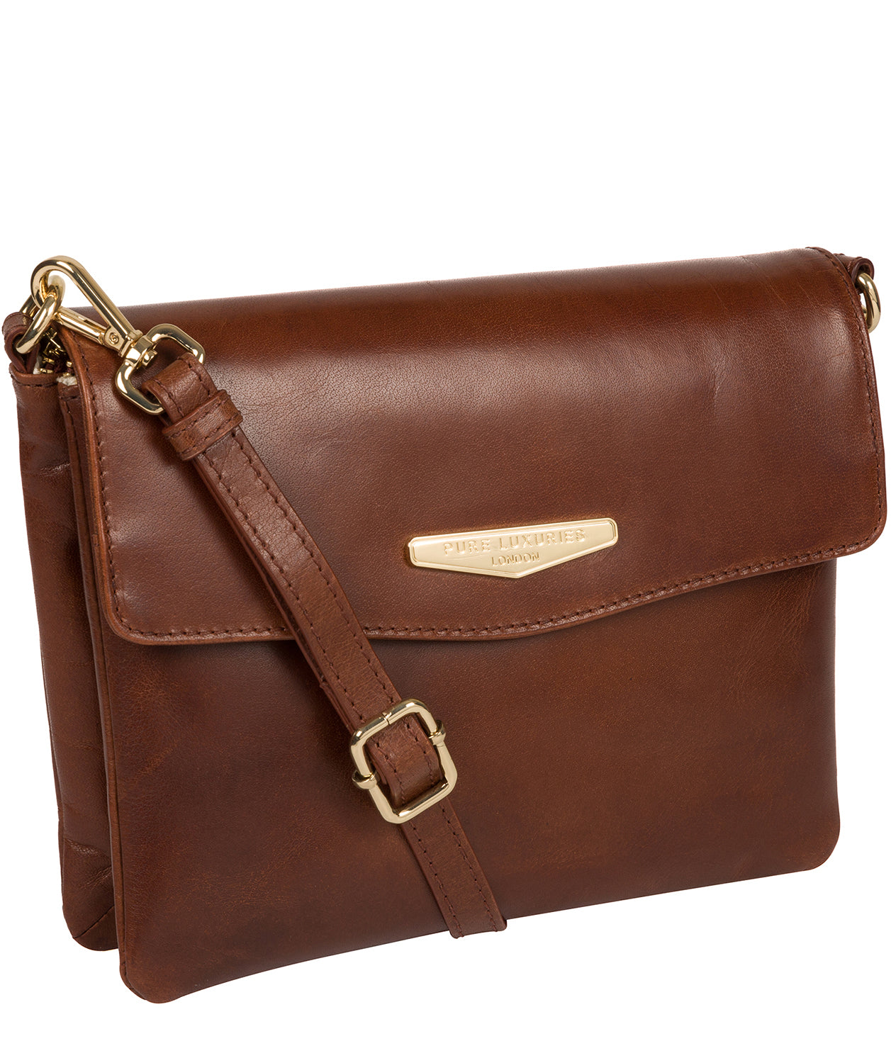 'Valeria' Brown Leather Cross Body Bag image 5