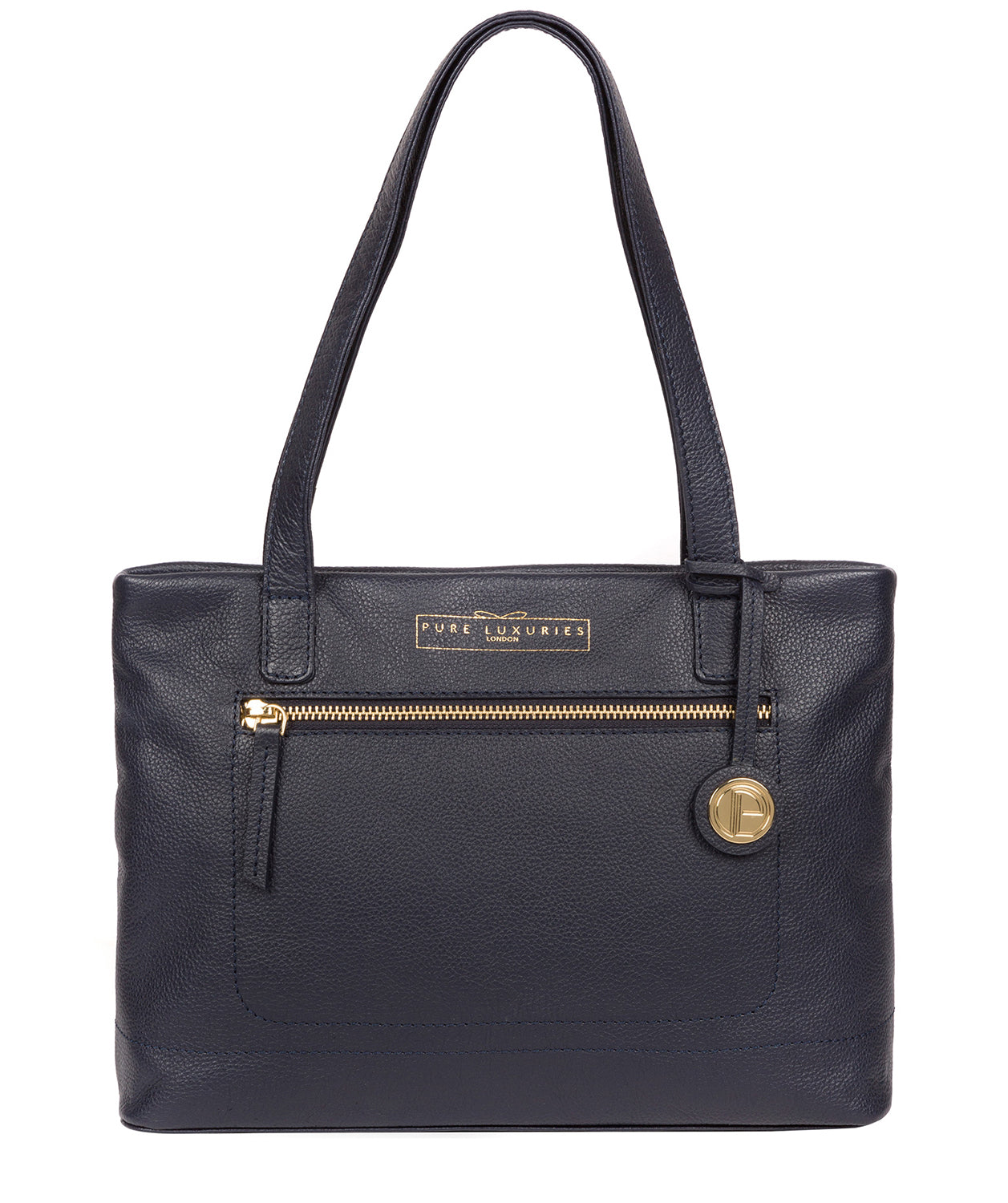 'Adley' Navy Leather Handbag image 1