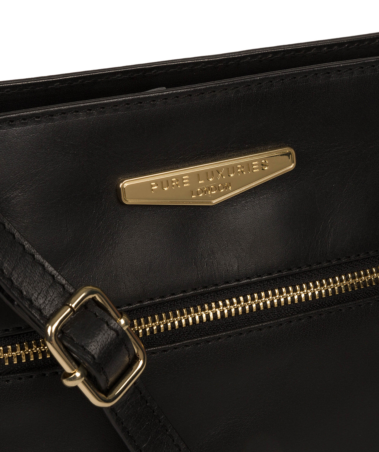 'Caterina' Black Leather Cross Body Bag