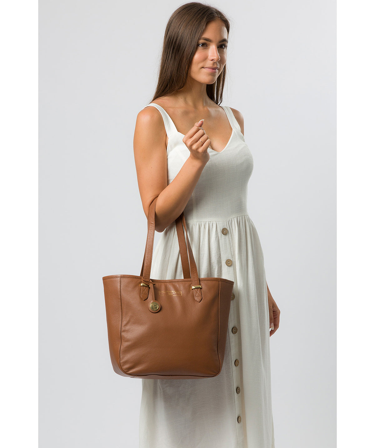 'Sherwood' Tan Leather Tote Bag image 7
