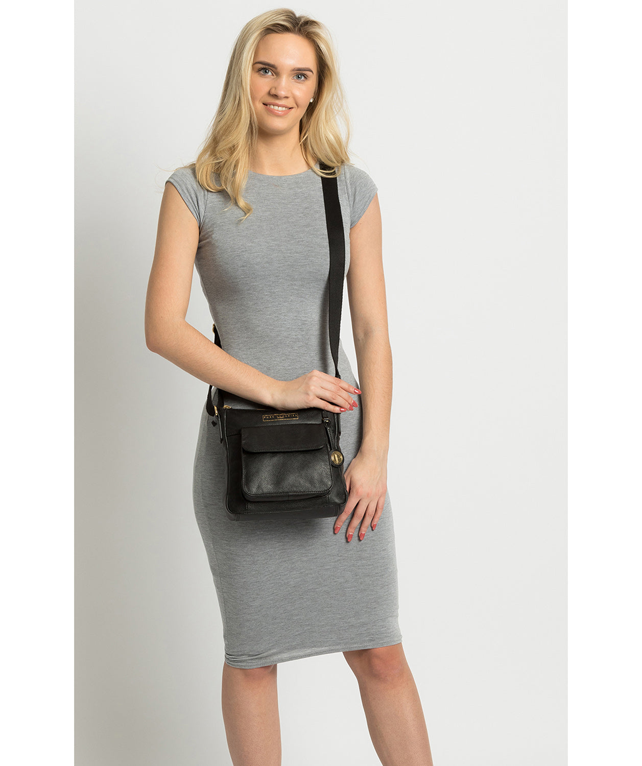 'Rayden' Black Leather Cross Body Bag image 2