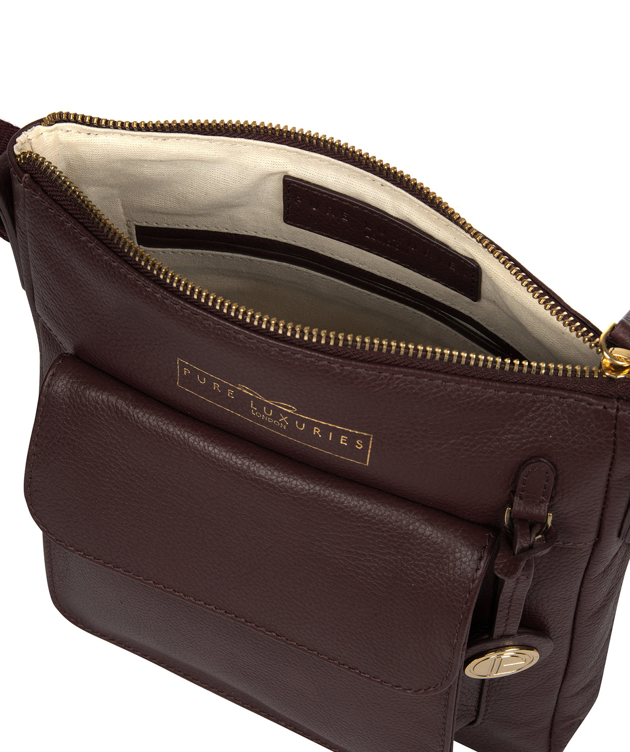 'Rayden' Plum Leather Cross Body Bag image 4