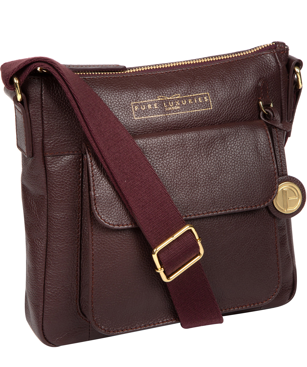'Rayden' Plum Leather Cross Body Bag image 5