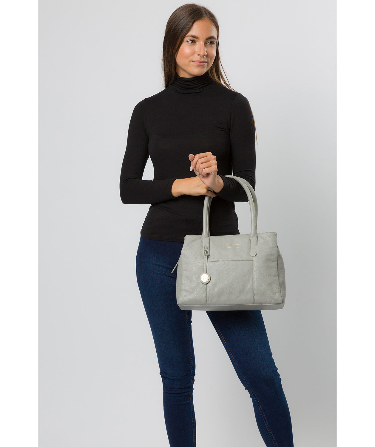 'Chatham' Grey Leather Handbag