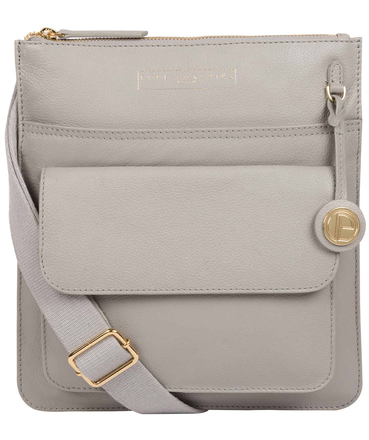 'Langley' Grey Leather Cross Body Bag image 1