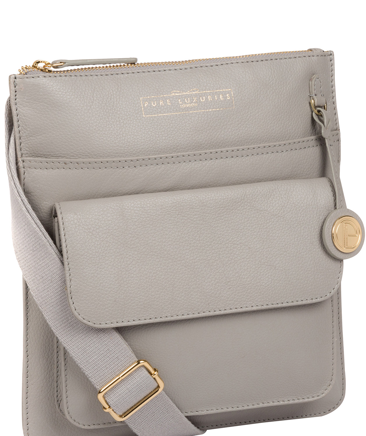 'Langley' Grey Leather Cross Body Bag image 5