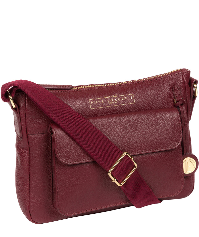'Tindall' Deep Red Leather Shoulder Bag image 5
