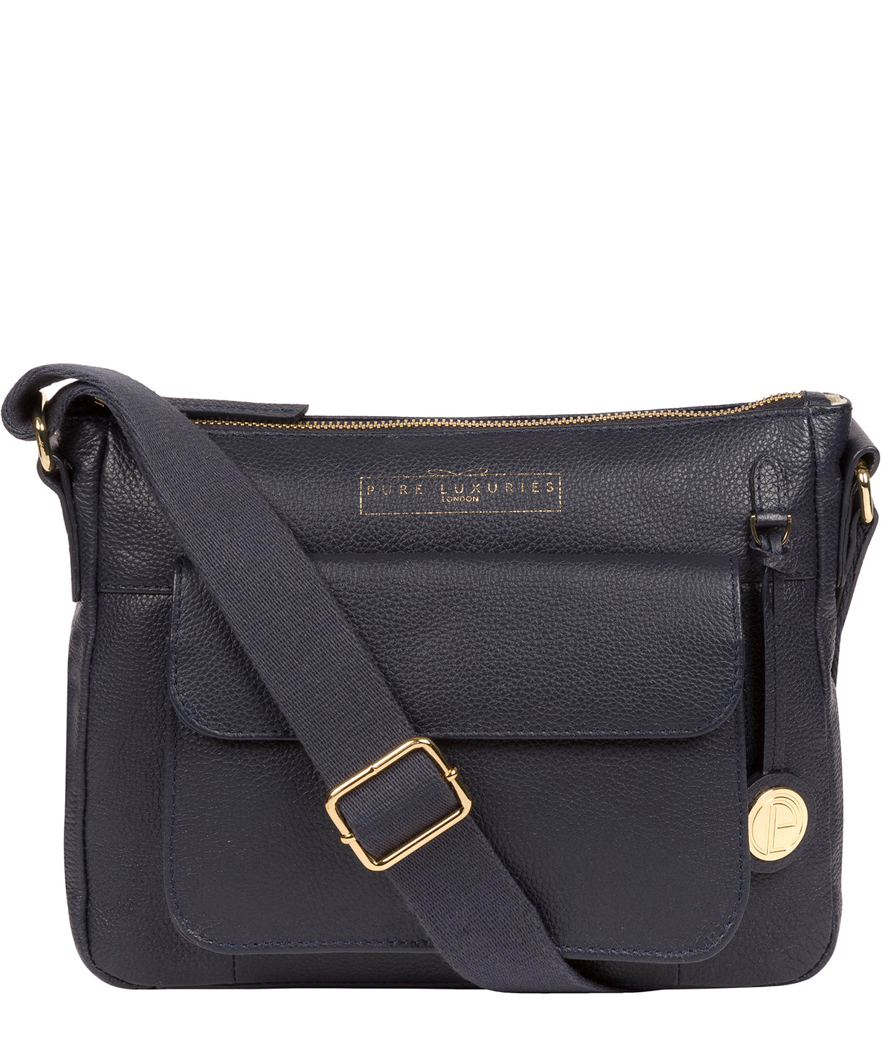 'Tindall' Navy Leather Shoulder Bag image 1