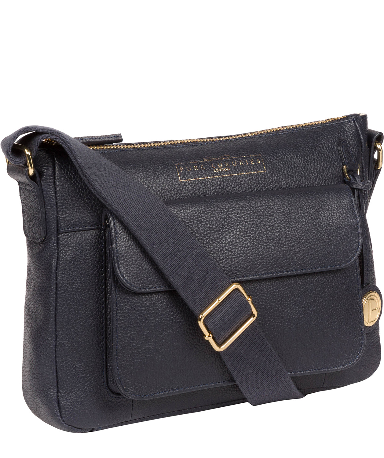 'Tindall' Navy Leather Shoulder Bag image 5