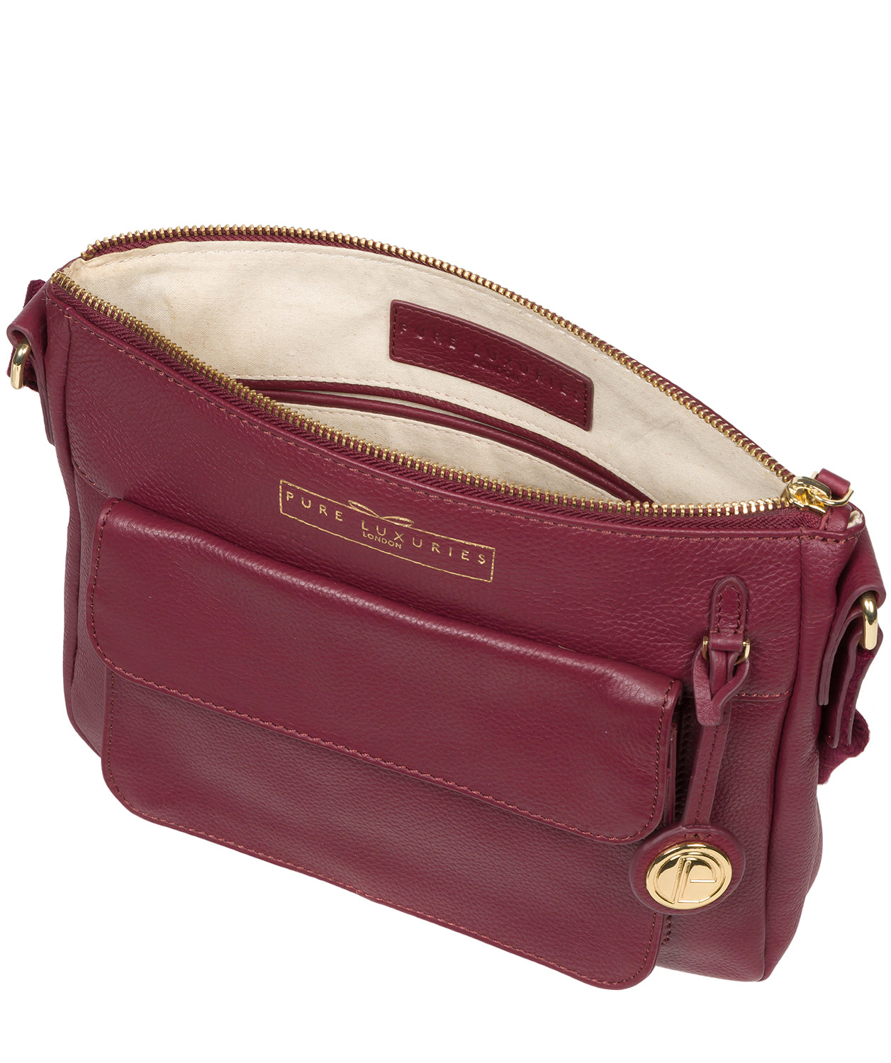Pure Luxuries Classic Collection Bags: 'Tindall' Pomegranate Leather Shoulder Bag