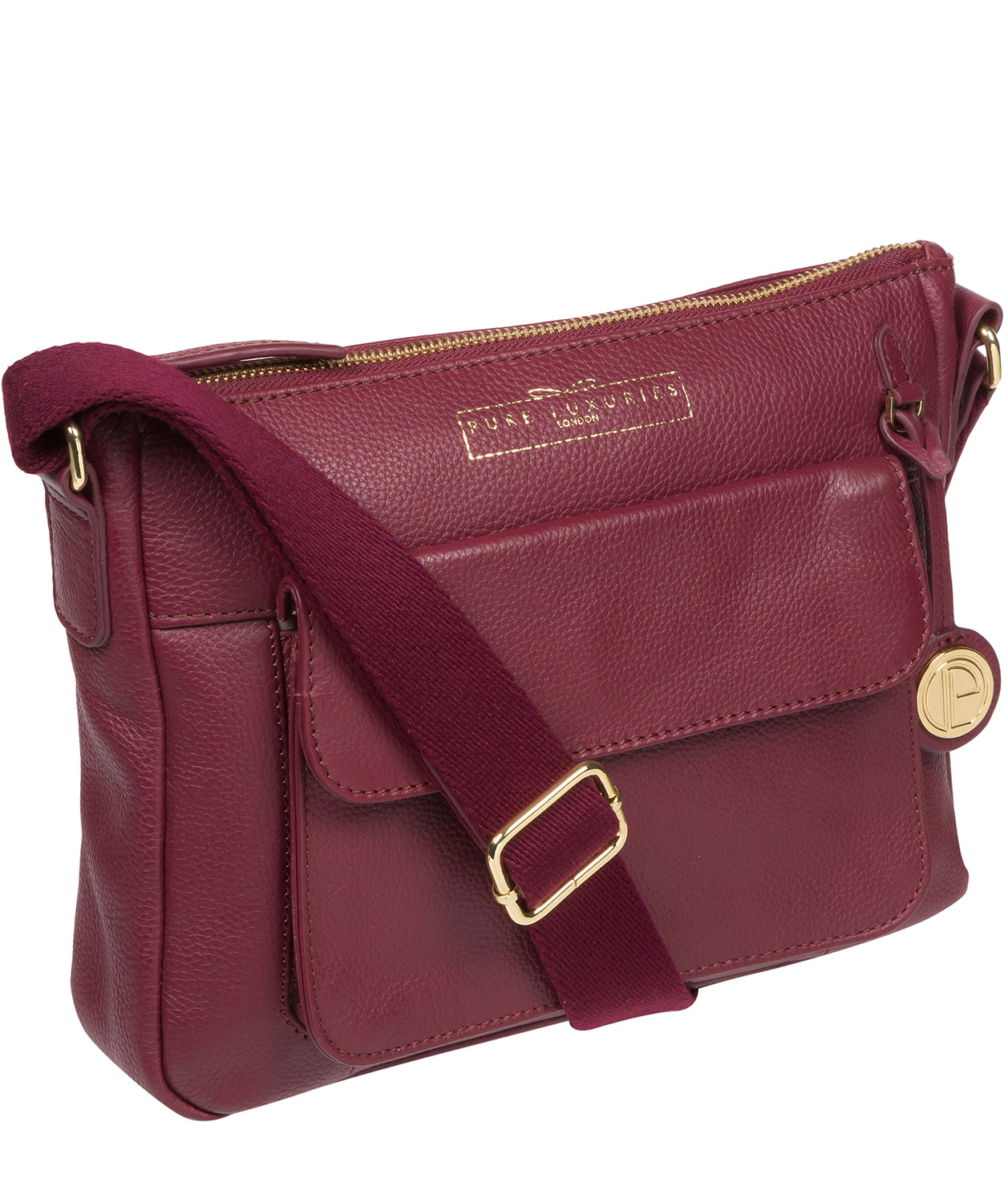 Pure Luxuries Classic Collection Bags: 'Tindall' Pomegranate Leather Shoulder Bag