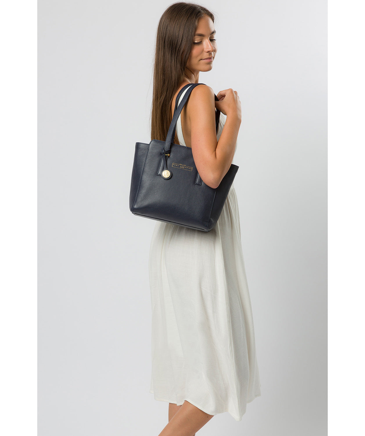 'Blakeley' Navy Leather Handbag image 7