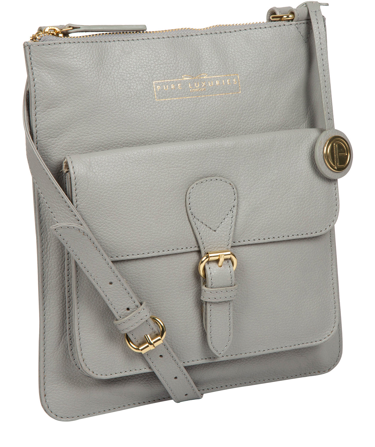 'Kenley' Grey Leather Cross Body Bag