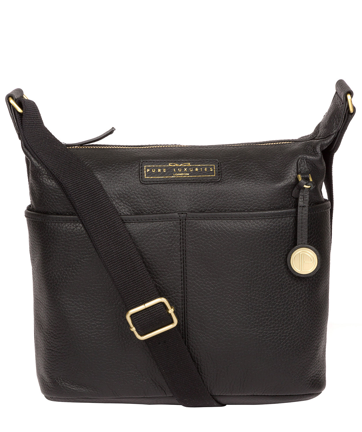 'Hove' Black & Gold Leather Shoulder Bag image 1