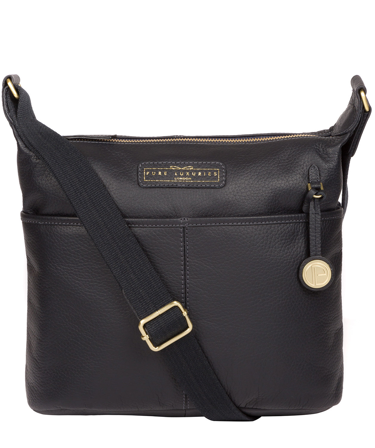 'Hove' Navy Leather Shoulder Bag image 1