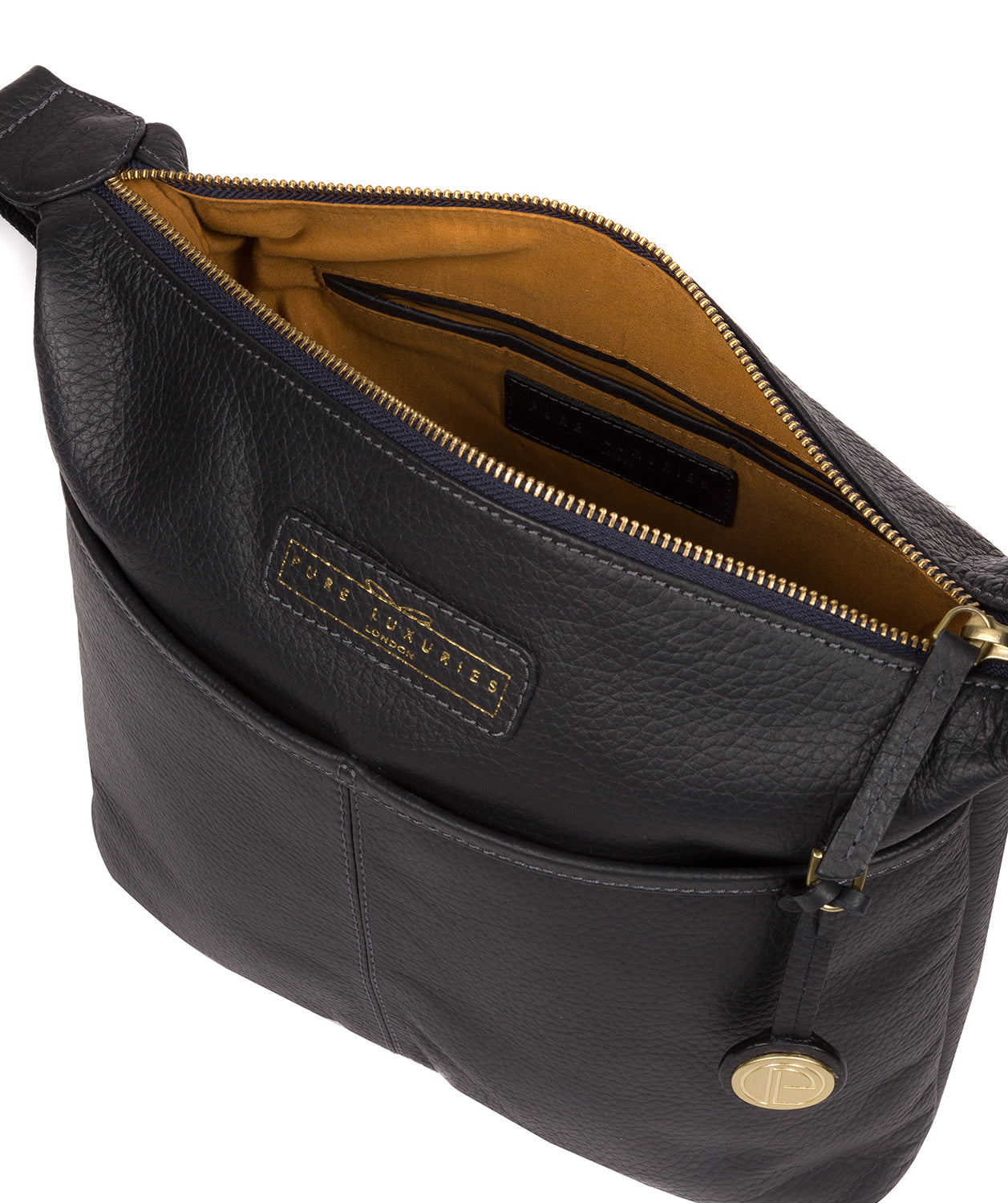 'Hove' Navy Leather Shoulder Bag image 4