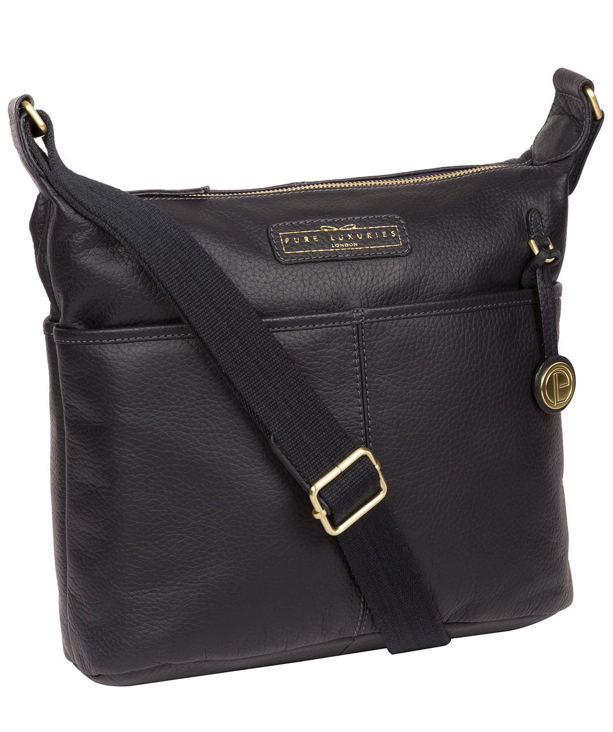 'Hove' Navy Leather Shoulder Bag image 5