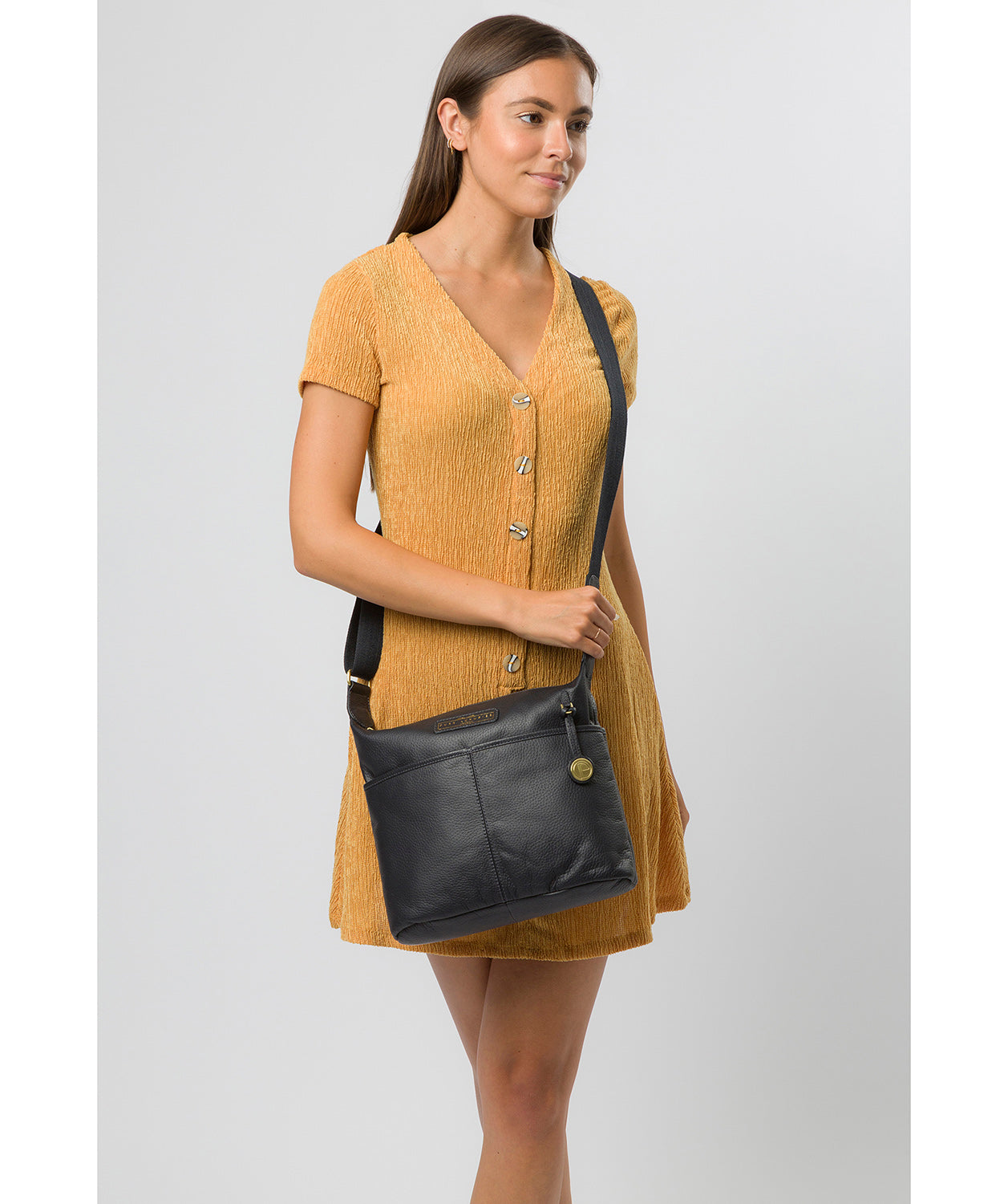 'Hove' Navy Leather Shoulder Bag image 2