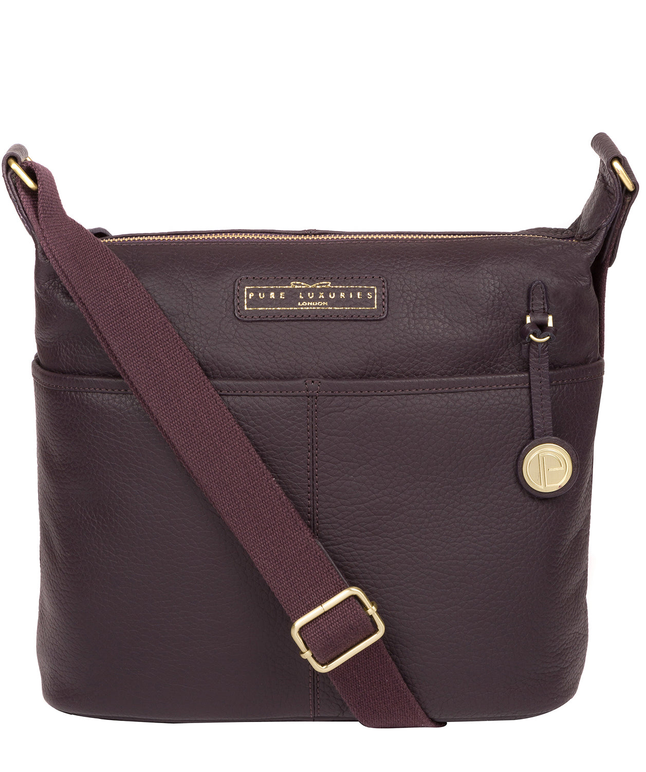 'Hove' Plum Leather Shoulder Bag image 1