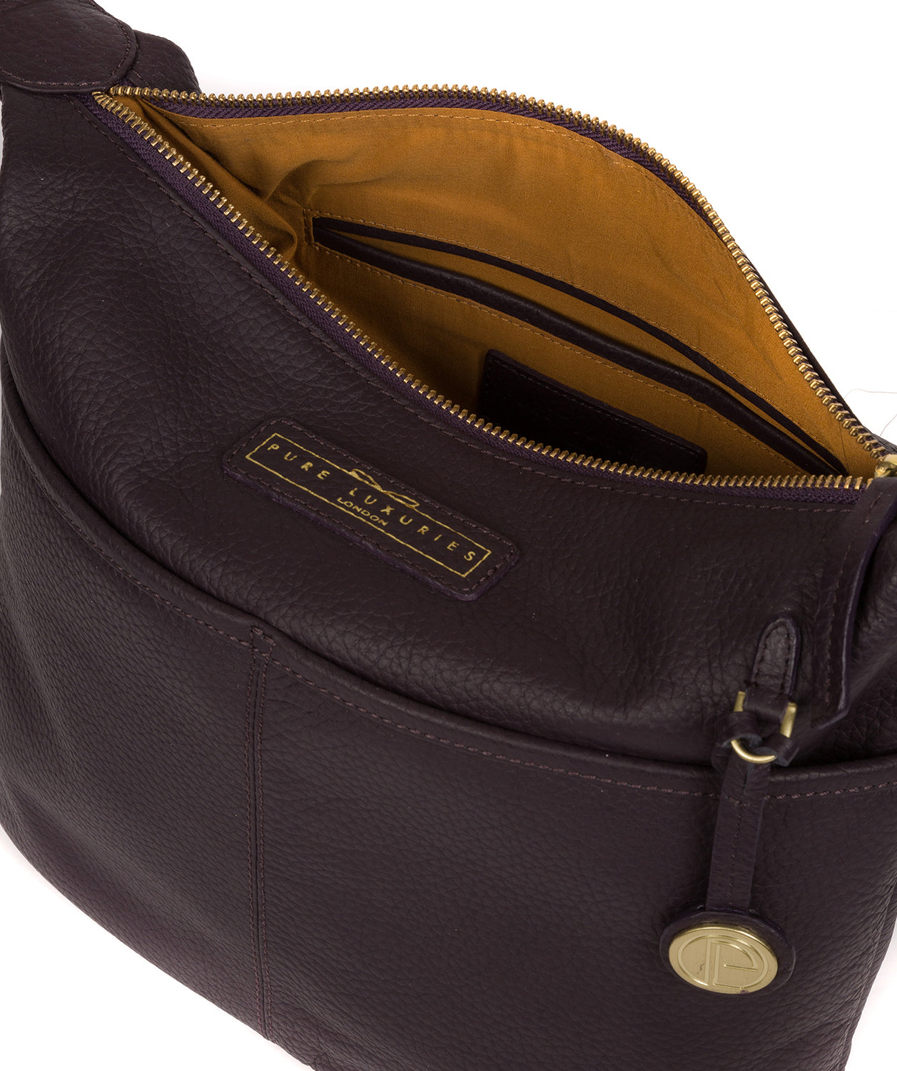 'Hove' Plum Leather Shoulder Bag image 4