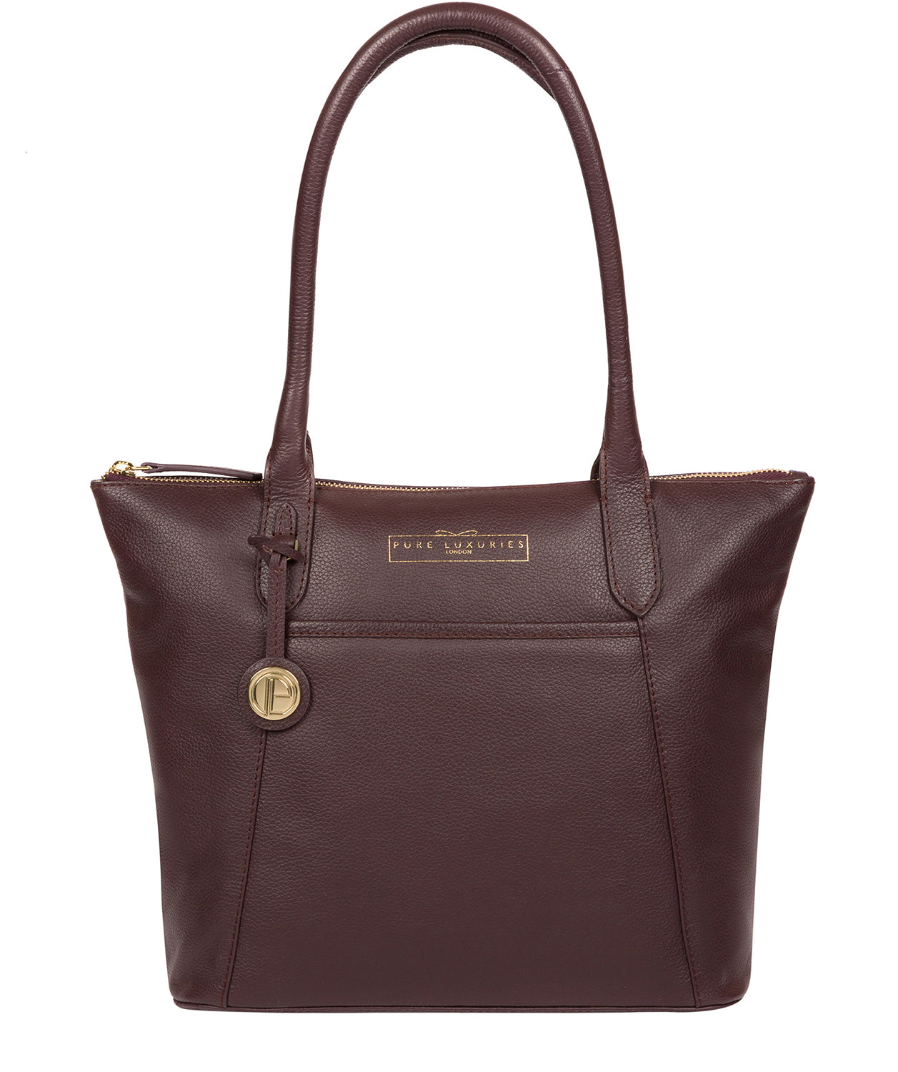 'Atherton' Plum Leather Tote Bag image 1