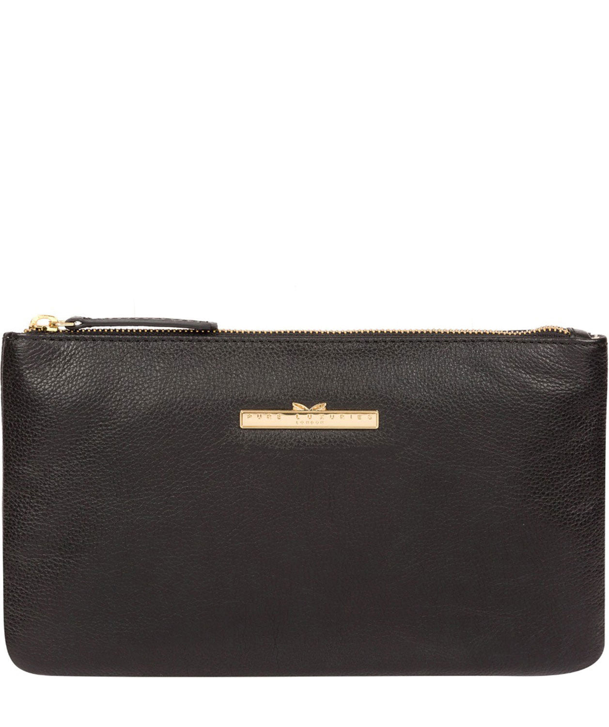 Black Leather Clutch Bag 'Arlesey' by Pure Luxuries