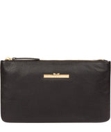 'Arlesey' Black Leather Clutch Bag