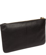 'Arlesey' Black Leather Clutch Bag