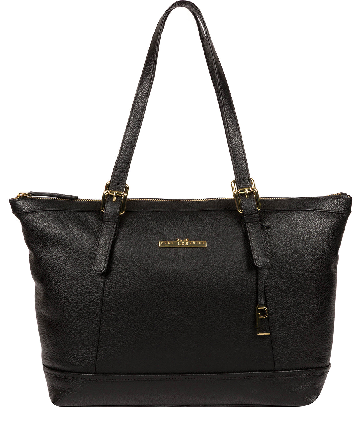'Thame' Black Leather Tote Bag image 1