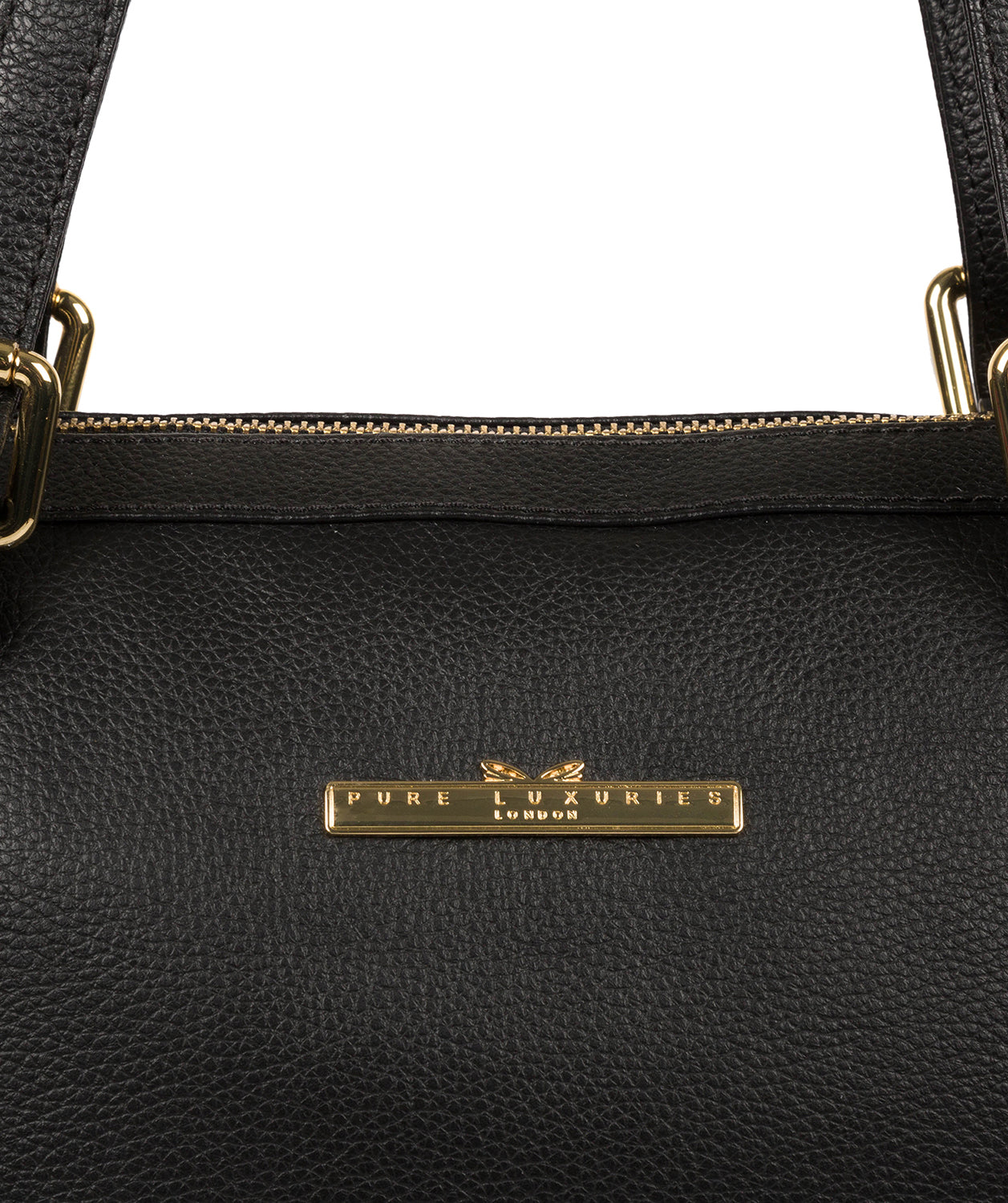 'Thame' Black Leather Tote Bag image 7