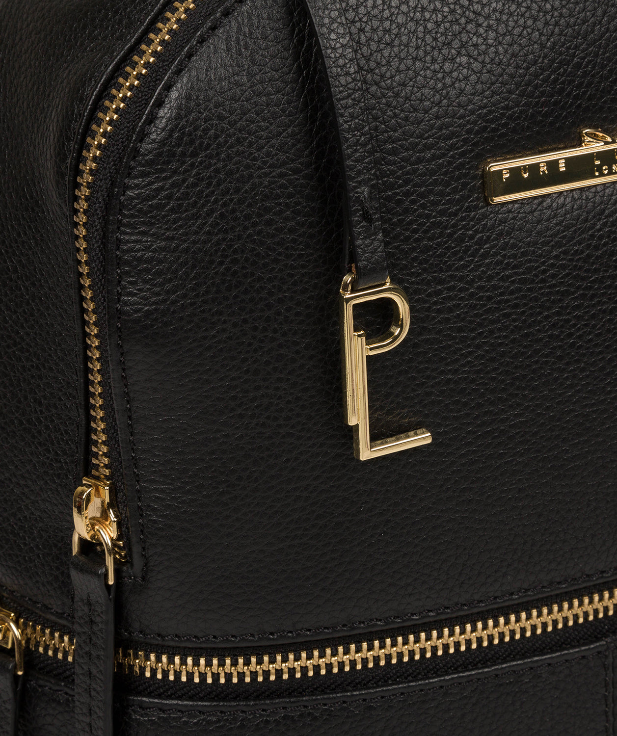 'Hayes' Black Leather Backpack image 6