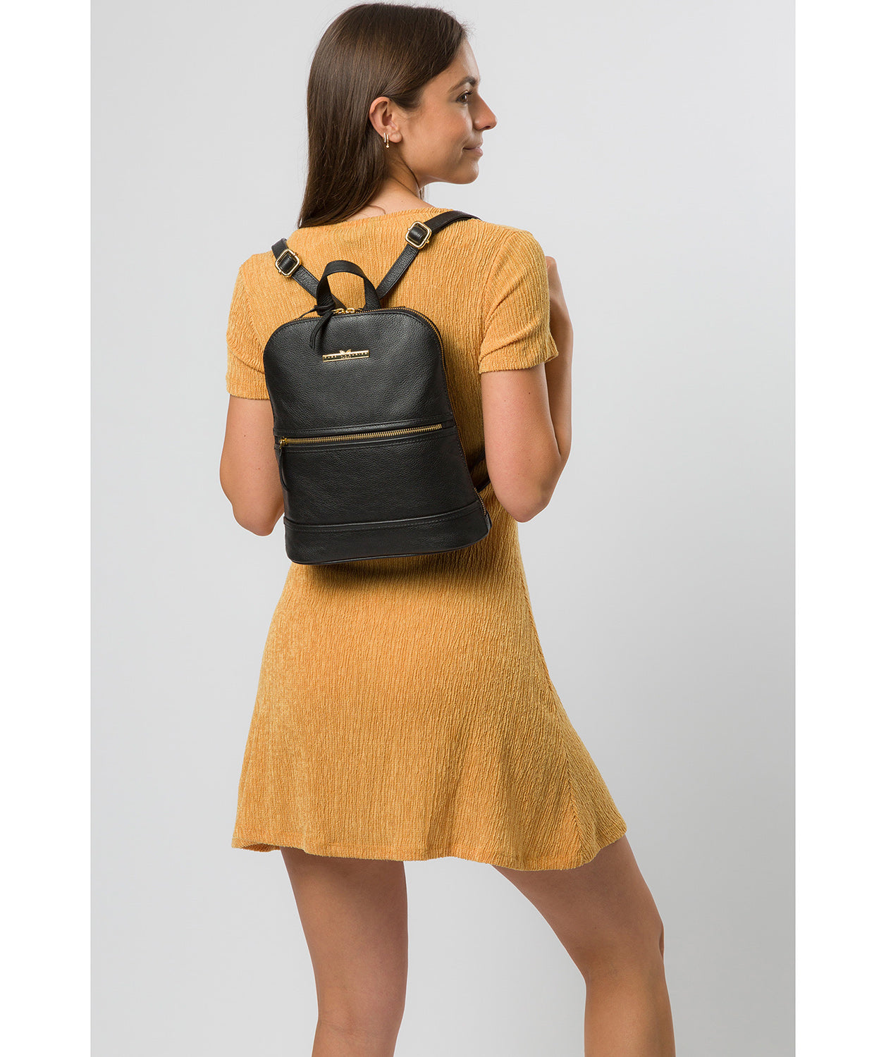 'Elland' Black Leather Backpack Pure Luxuries London