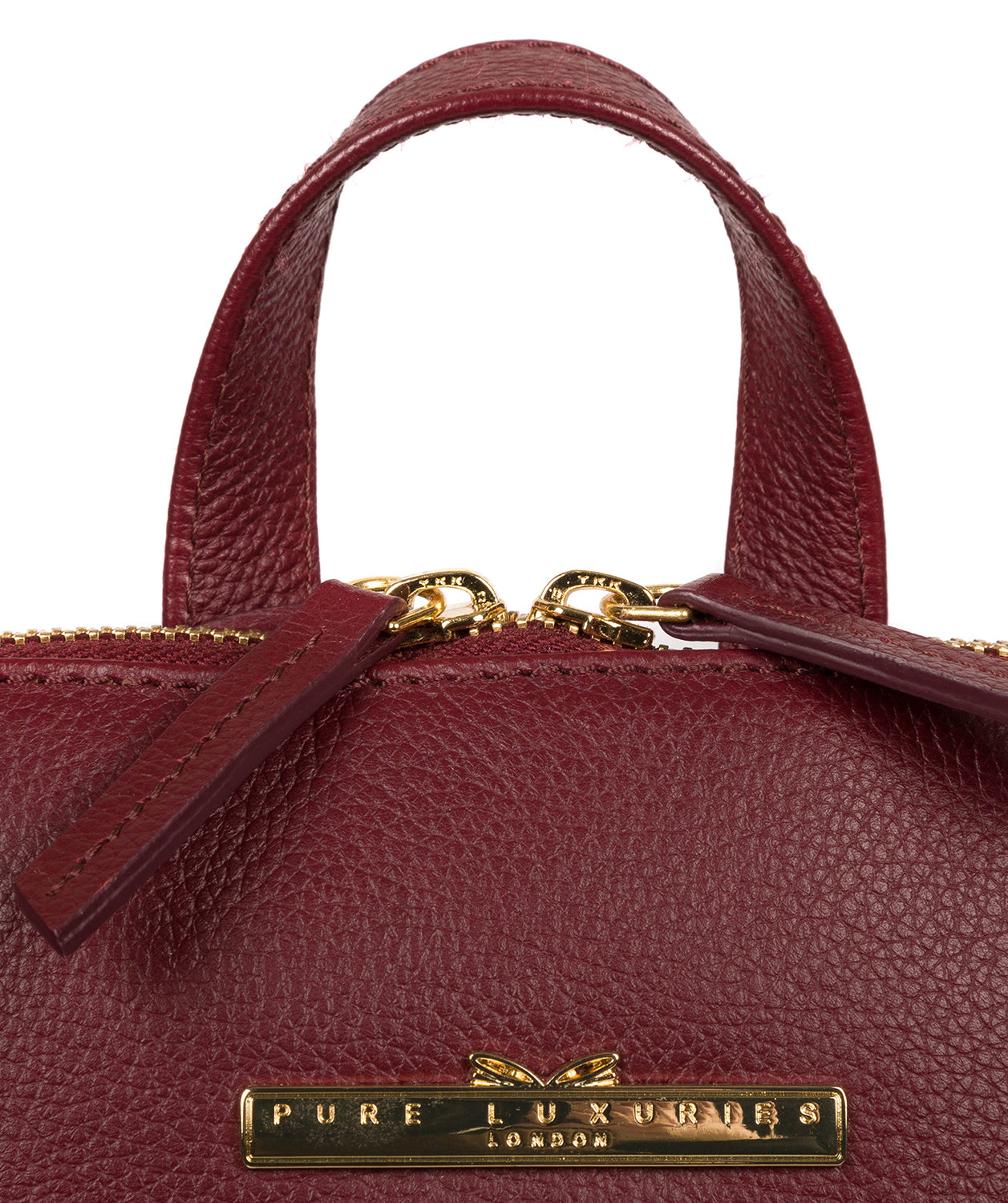 'Elland' Deep Red Leather Backpack image 7