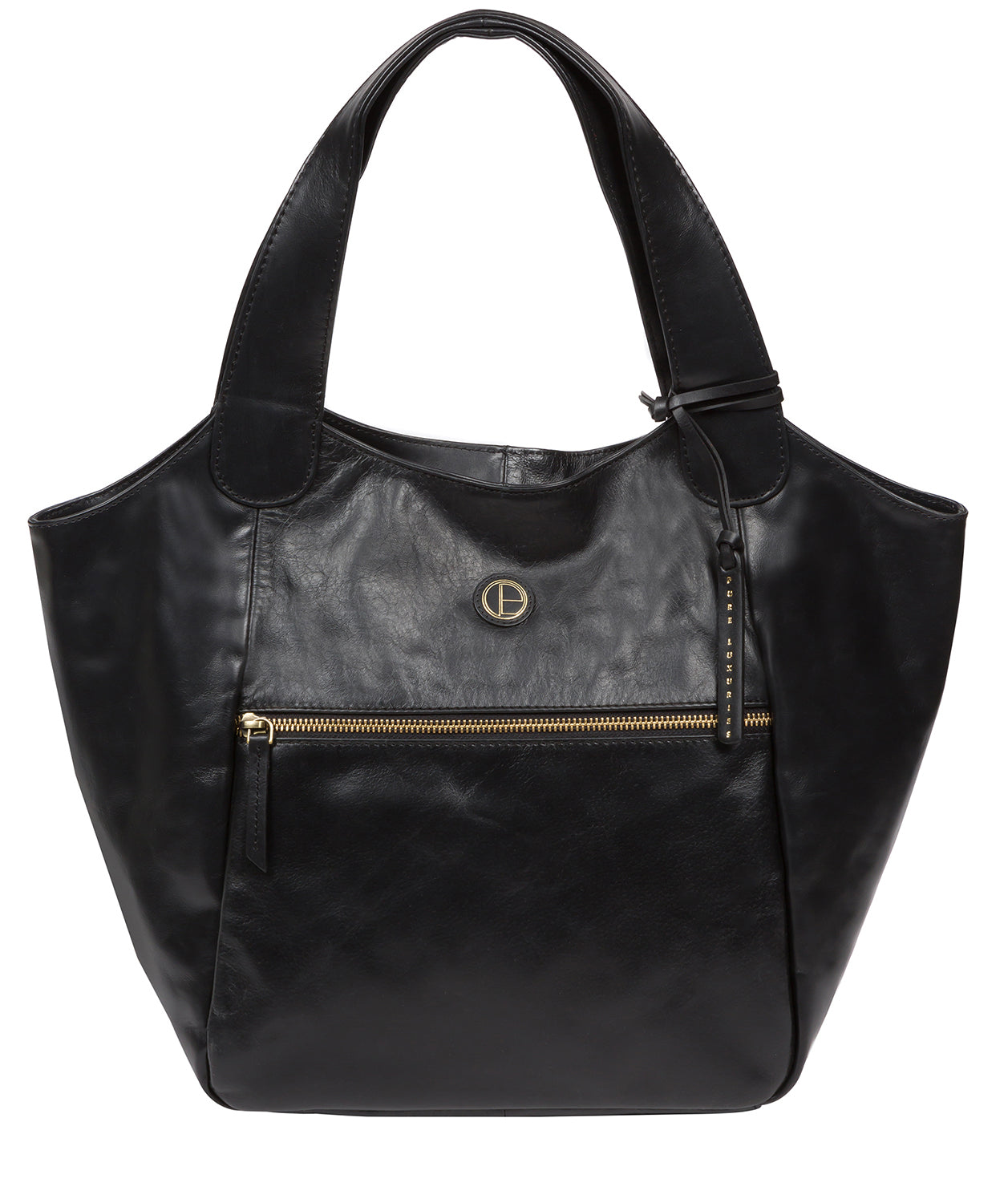 'Loxford' Vintage Black Leather Tote Bag