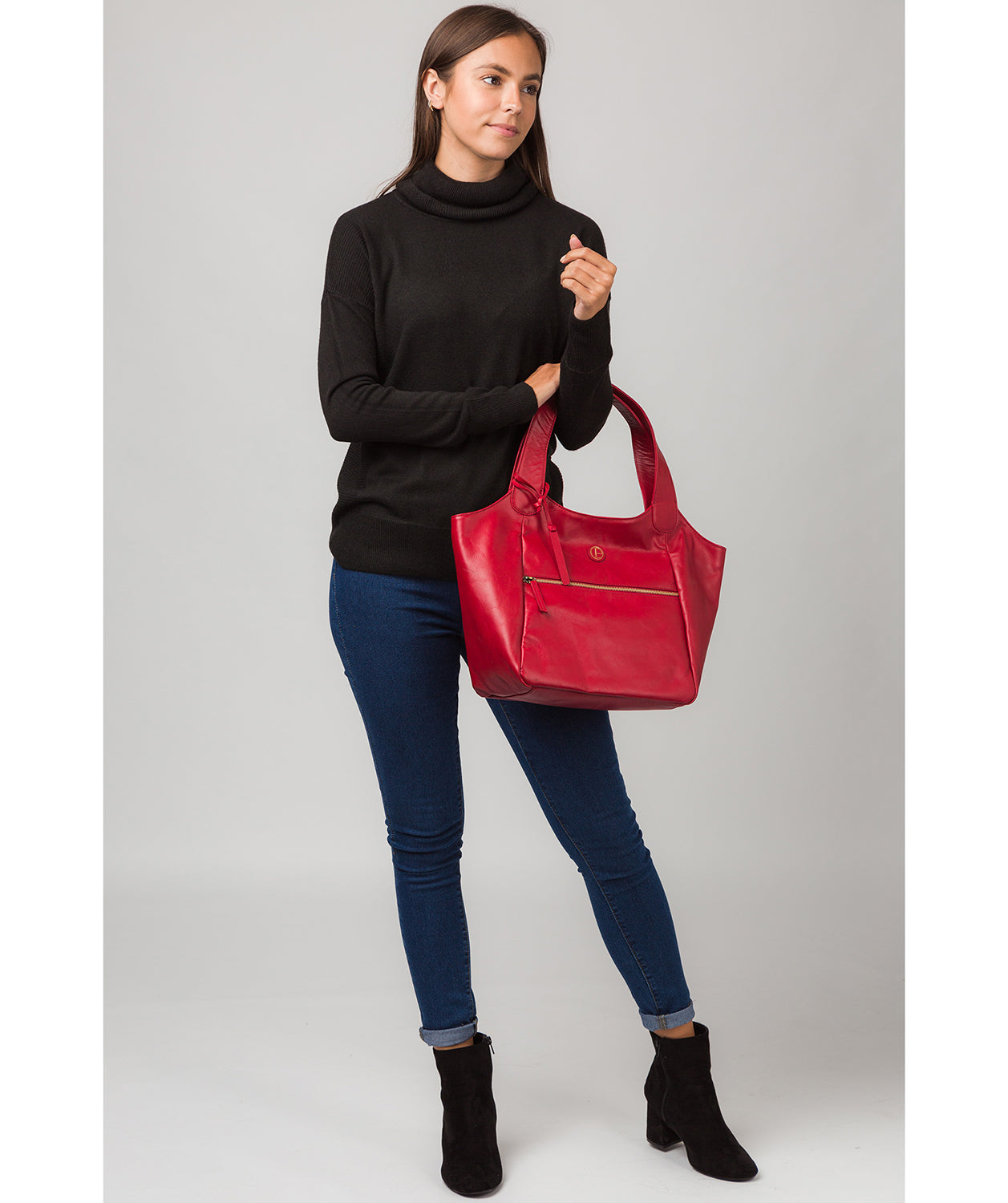 'Loxford' Vintage Red Leather Tote Bag