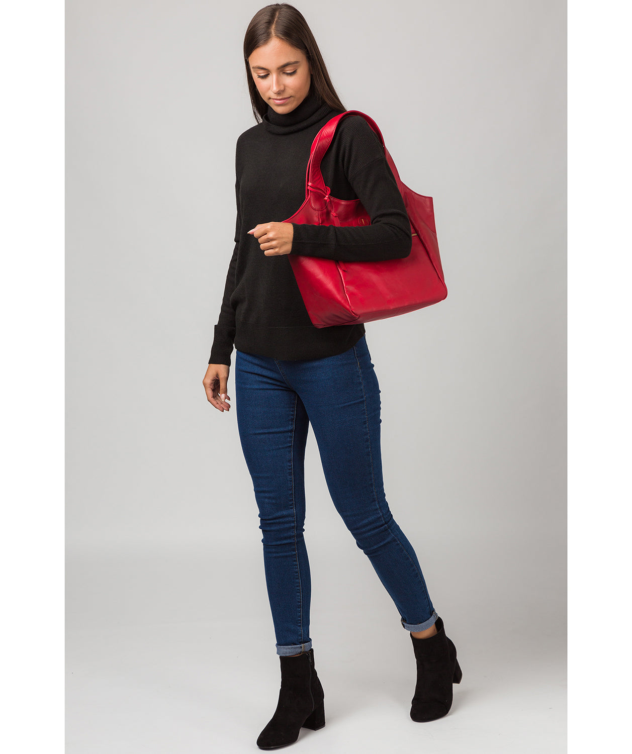 'Loxford' Vintage Red Leather Tote Bag