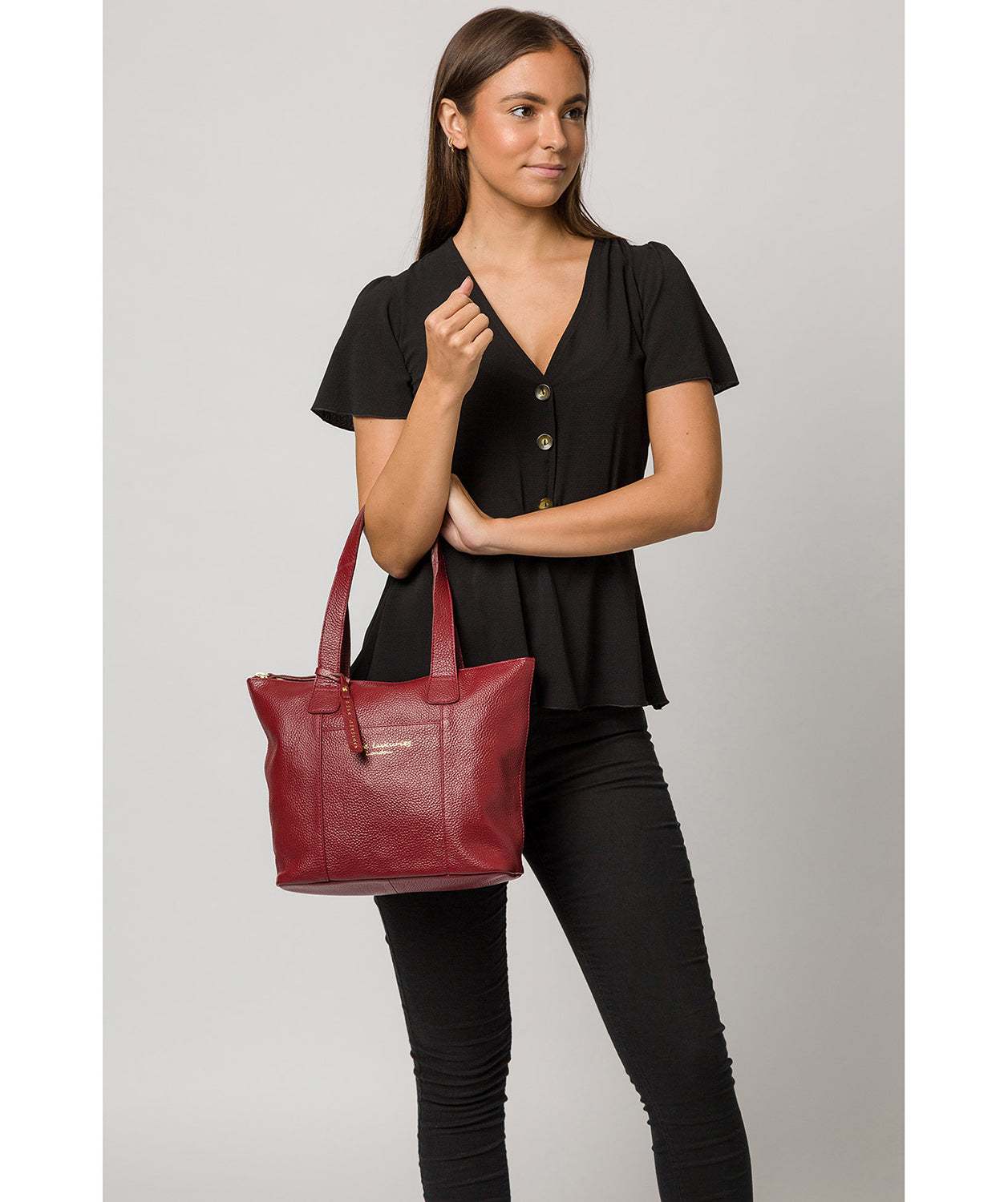 'Dem' Red Leather Handbag image 2