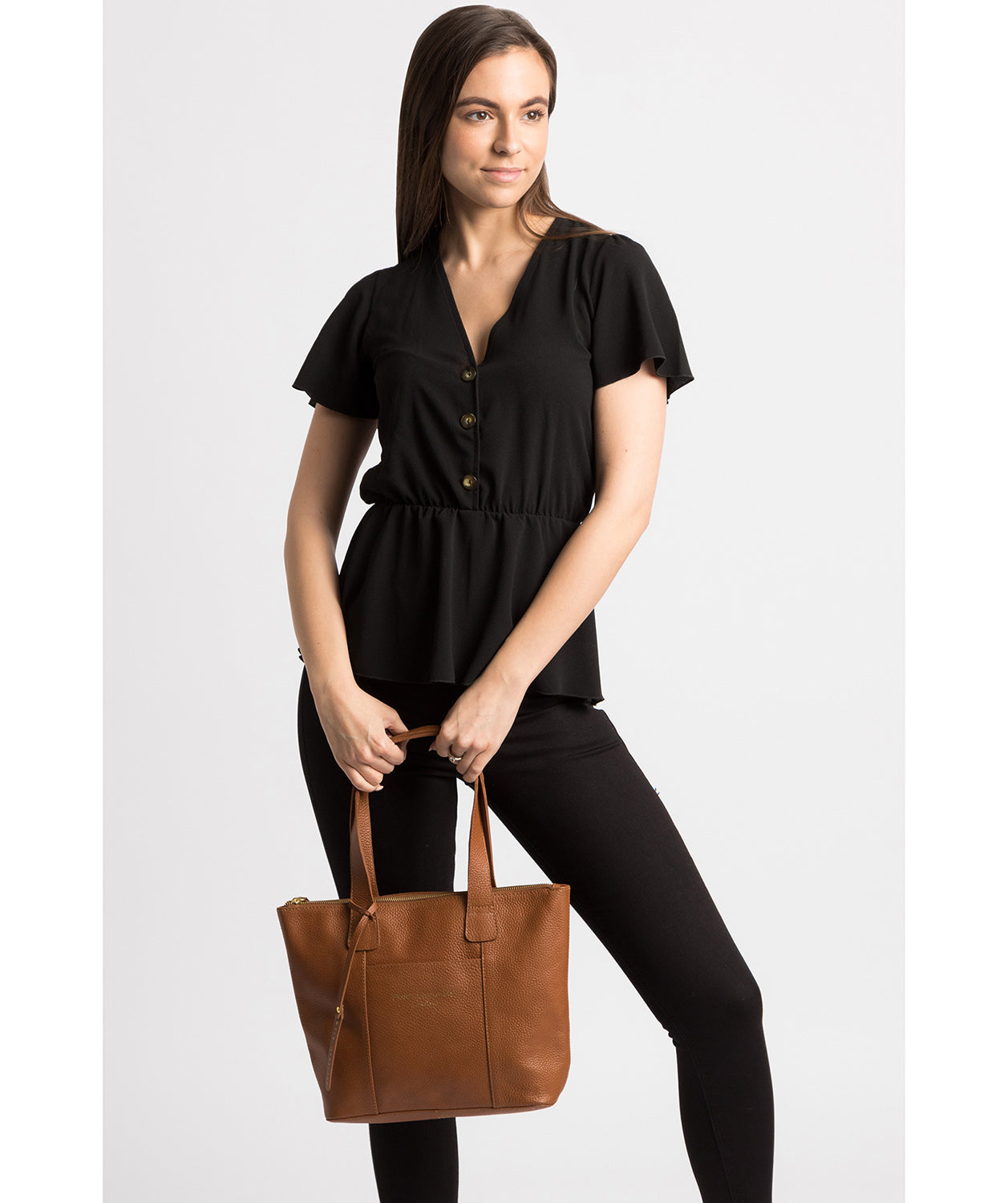 'Dem' Tan Leather Handbag Pure Luxuries London