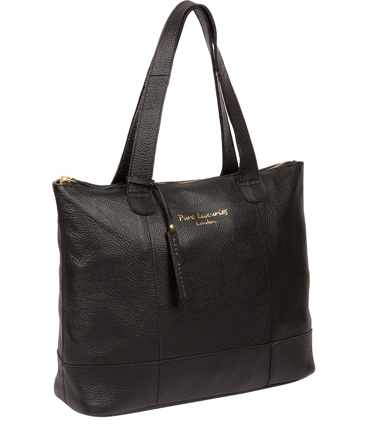 'Sachi' Black Leather Tote Bag image 5