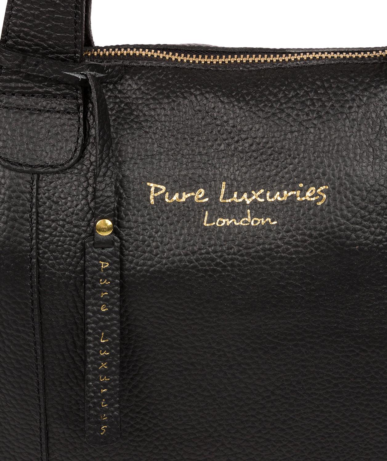 'Sachi' Black Leather Tote Bag image 6