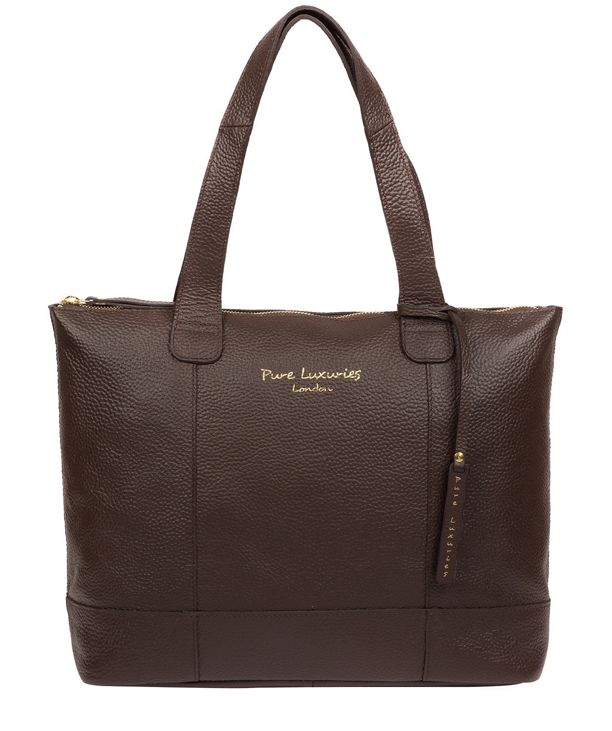 'Sachi' Chocolate Leather Tote Bag image 1