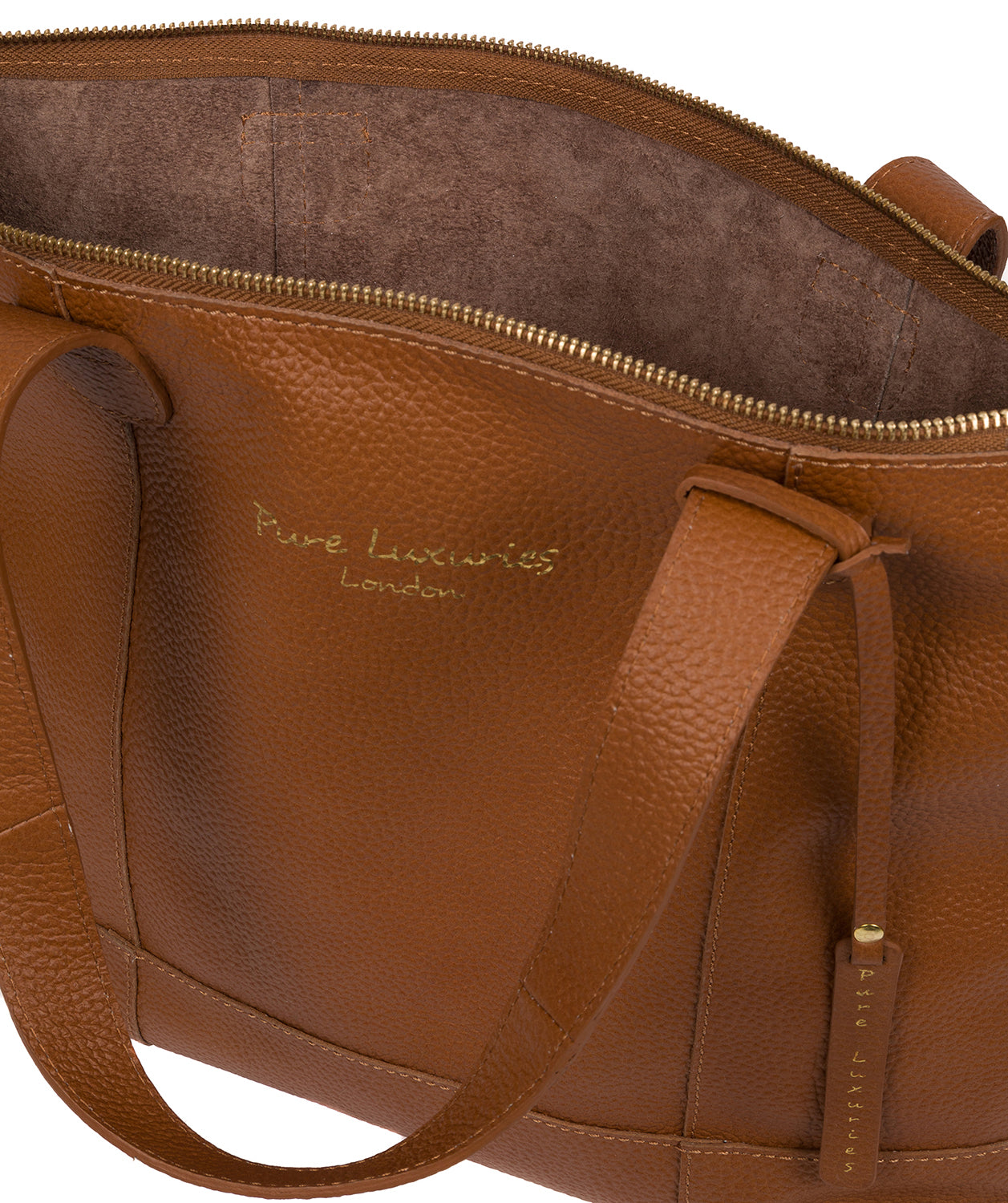 'Sachi' Tan Leather Tote Bag Pure Luxuries London