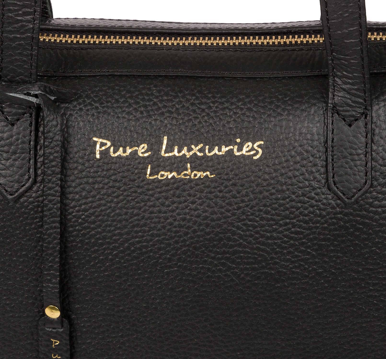 'Kelly' Black Leather Tote Bag image 6