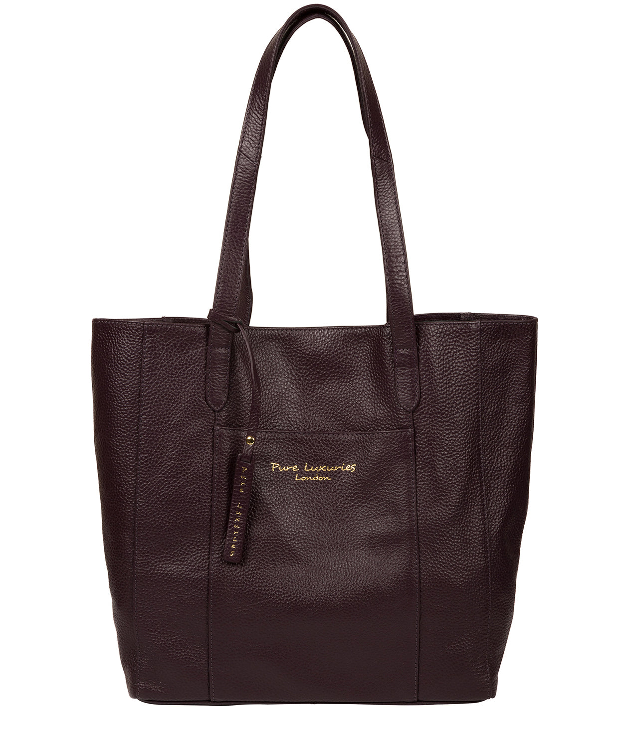 'Keisha' Plum Leather Tote Bag image 1