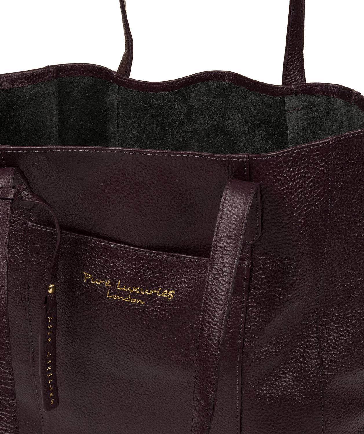 'Keisha' Plum Leather Tote Bag image 4